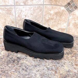 Donald Pliner Black Textile Knit Lug Sole Loafer Size 7 1/2